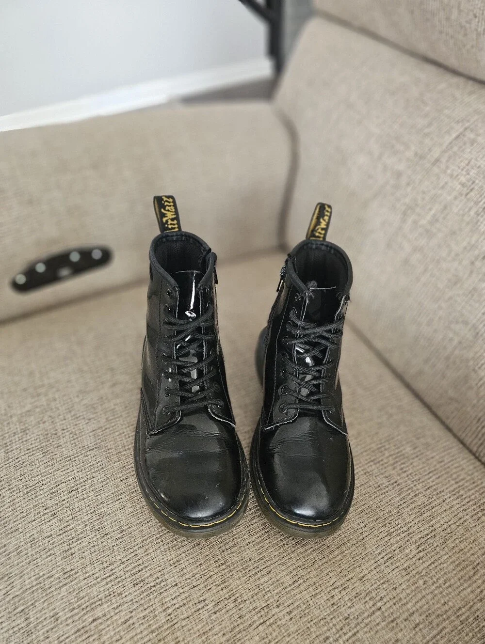 Dr. Martens Junior 1460 Patent Leather Lace Up Boots Size 3